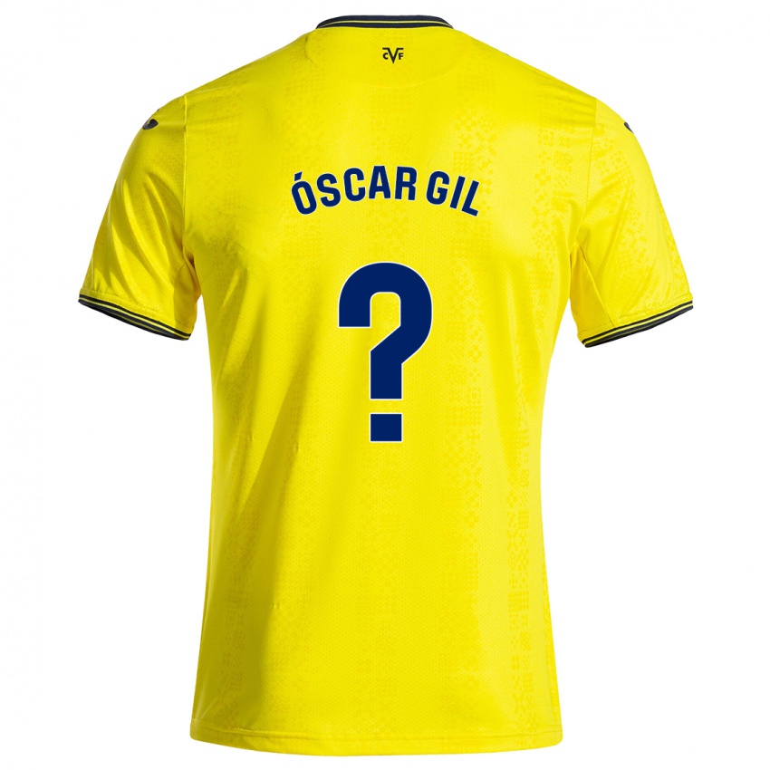 Niño Camiseta Óscar Gil #0 Amarillo Negro 1ª Equipación 2024/25 La Camisa México