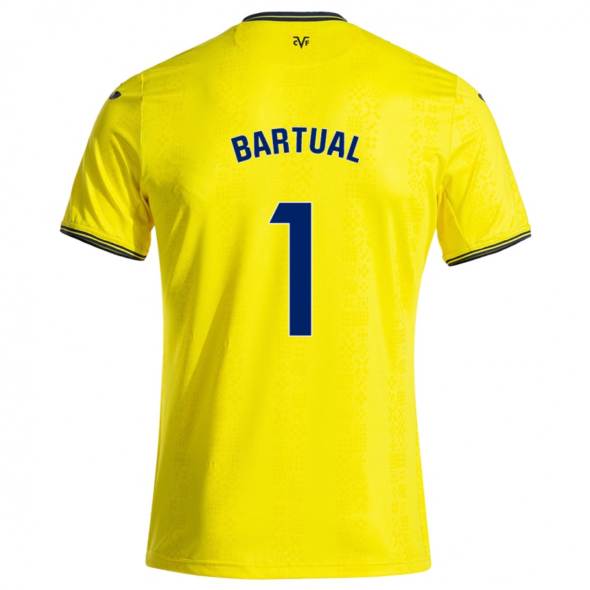 Niño Camiseta Kike Bartual #1 Amarillo Negro 1ª Equipación 2024/25 La Camisa México