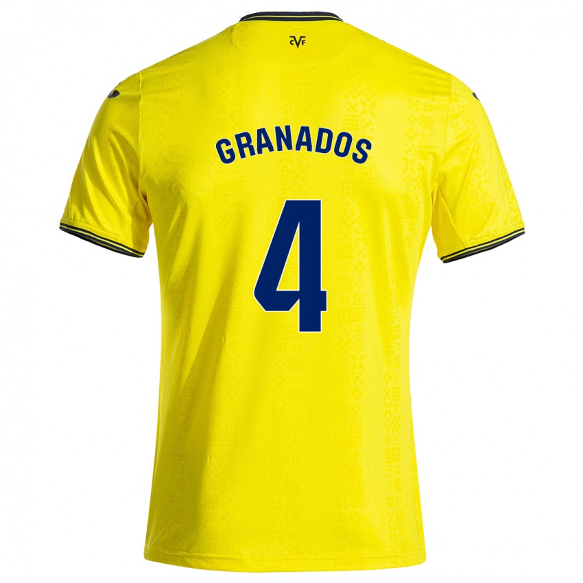 Niño Camiseta Carlos Granados #4 Amarillo Negro 1ª Equipación 2024/25 La Camisa México