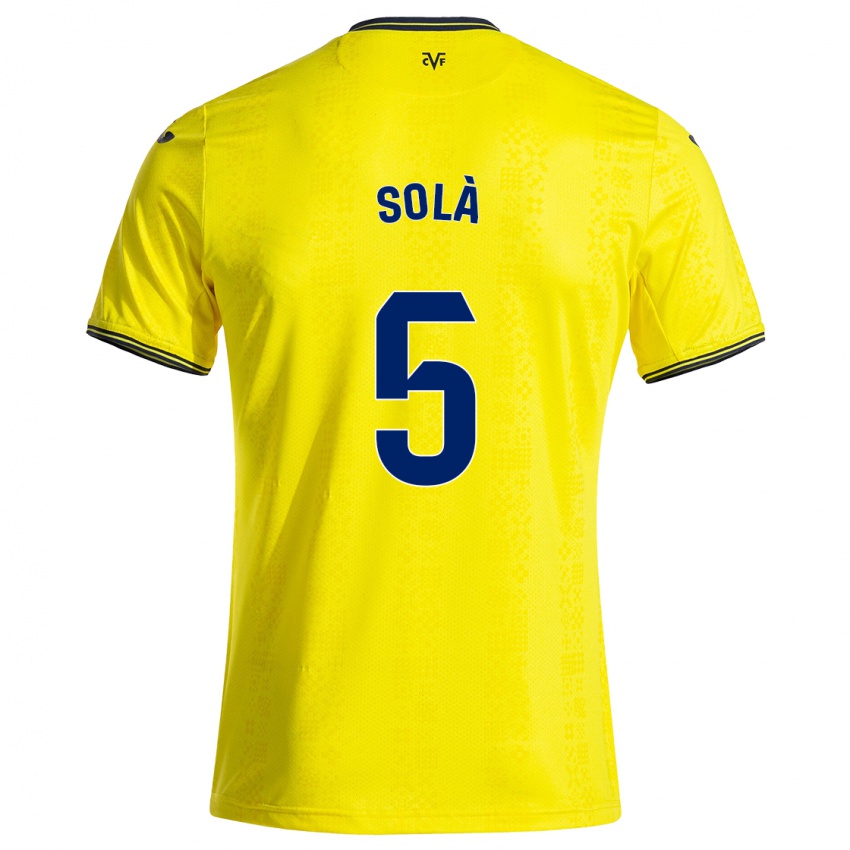 Niño Camiseta Arnau Solà #5 Amarillo Negro 1ª Equipación 2024/25 La Camisa México