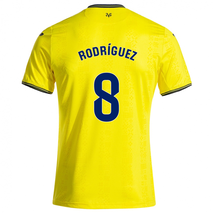 Niño Camiseta Unai Rodríguez #8 Amarillo Negro 1ª Equipación 2024/25 La Camisa México