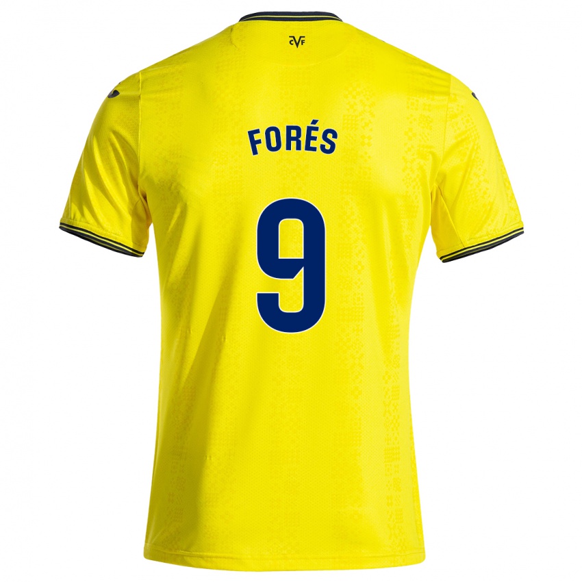 Niño Camiseta Álex Forés #9 Amarillo Negro 1ª Equipación 2024/25 La Camisa México