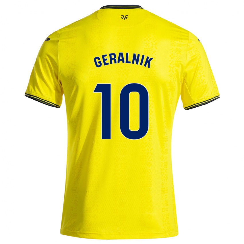 Niño Camiseta Tiago Geralnik #10 Amarillo Negro 1ª Equipación 2024/25 La Camisa México