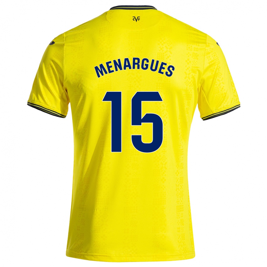 Niño Camiseta Joseda Menargues #15 Amarillo Negro 1ª Equipación 2024/25 La Camisa México