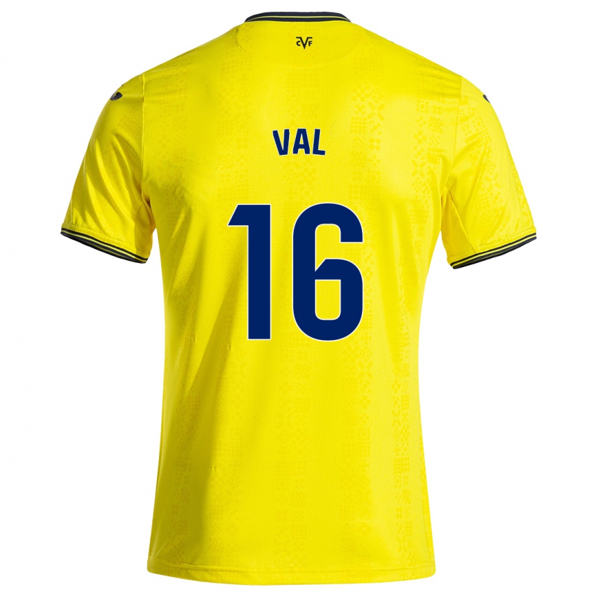 Niño Camiseta Brais Val #16 Amarillo Negro 1ª Equipación 2024/25 La Camisa México