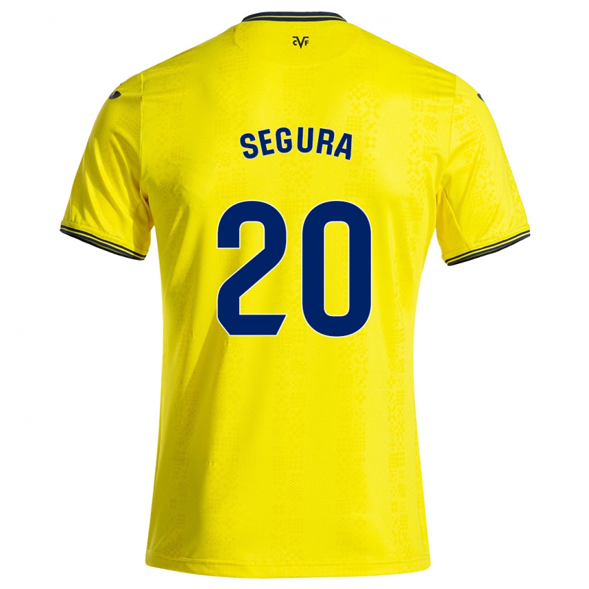 Niño Camiseta Carlos Segura #20 Amarillo Negro 1ª Equipación 2024/25 La Camisa México