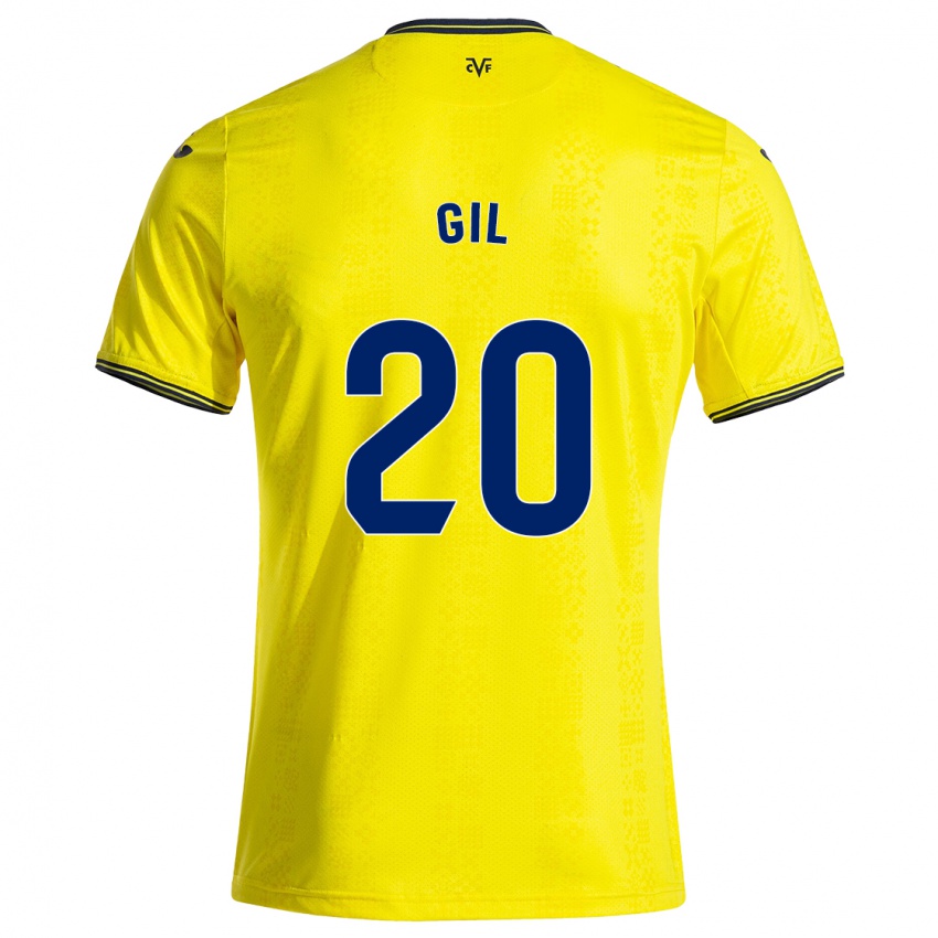 Niño Camiseta Mario Gil #20 Amarillo Negro 1ª Equipación 2024/25 La Camisa México