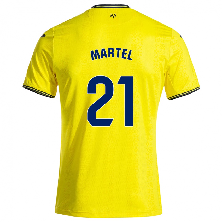 Niño Camiseta Kevin Martel #21 Amarillo Negro 1ª Equipación 2024/25 La Camisa México