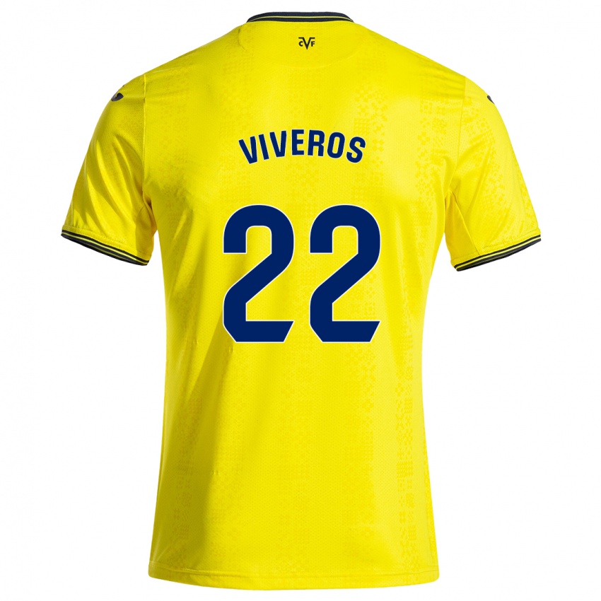 Niño Camiseta Facundo Viveros #22 Amarillo Negro 1ª Equipación 2024/25 La Camisa México