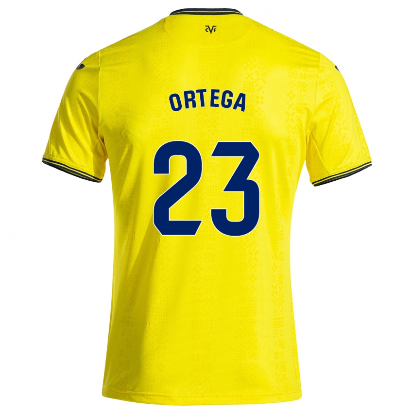 Niño Camiseta Jordi Ortega #23 Amarillo Negro 1ª Equipación 2024/25 La Camisa México