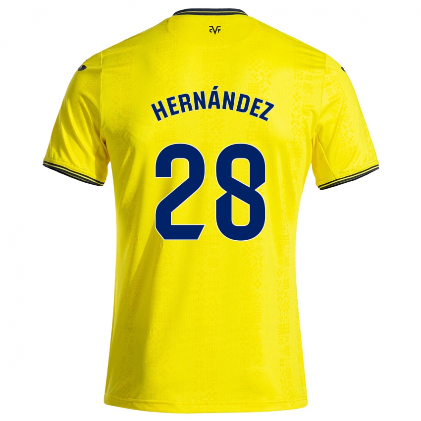 Niño Camiseta Gerard Hernández #28 Amarillo Negro 1ª Equipación 2024/25 La Camisa México