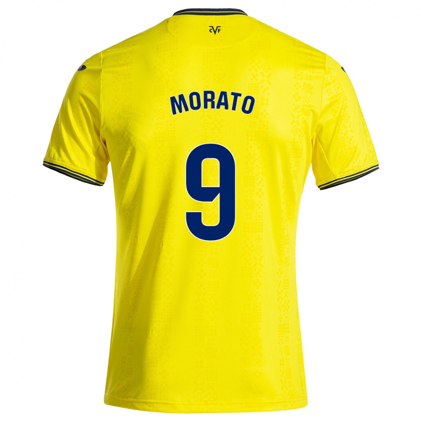 Niño Camiseta Teresa Morató #9 Amarillo Negro 1ª Equipación 2024/25 La Camisa México