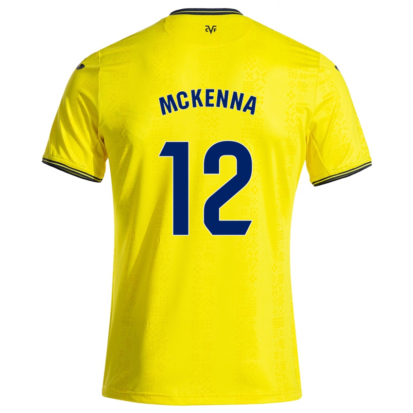 Niño Camiseta Kayla Mckenna #12 Amarillo Negro 1ª Equipación 2024/25 La Camisa México