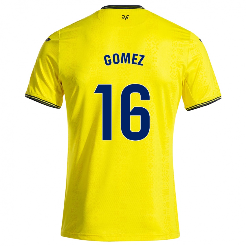 Niño Camiseta Queralt Gómez #16 Amarillo Negro 1ª Equipación 2024/25 La Camisa México