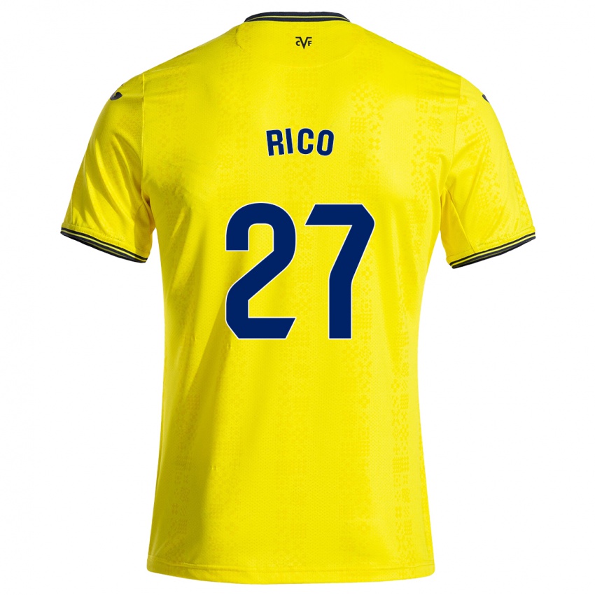 Niño Camiseta Vera Rico #27 Amarillo Negro 1ª Equipación 2024/25 La Camisa México