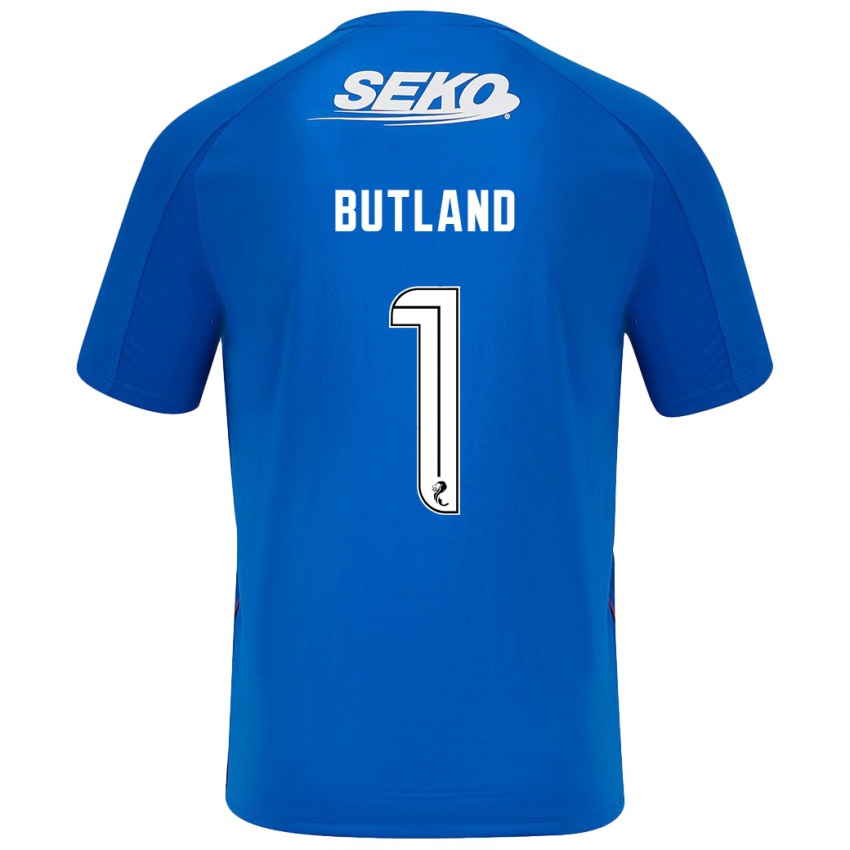 Niño Camiseta Jack Butland #1 Azul Oscuro 1ª Equipación 2024/25 La Camisa México