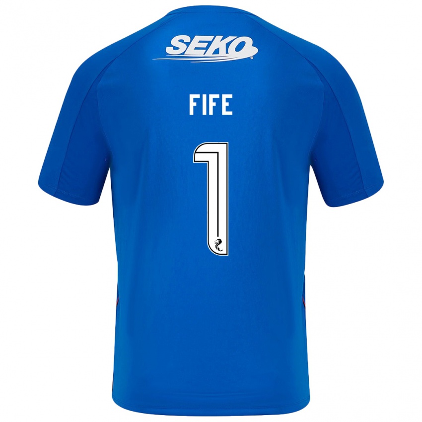 Niño Camiseta Jenna Fife #1 Azul Oscuro 1ª Equipación 2024/25 La Camisa México