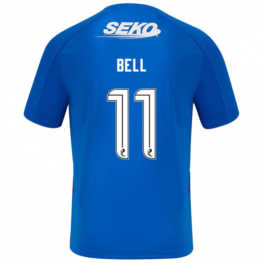 Niño Camiseta Megan Bell #11 Azul Oscuro 1ª Equipación 2024/25 La Camisa México