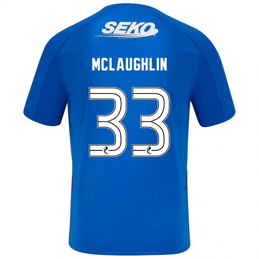 Niño Camiseta Jon Mclaughlin #33 Azul Oscuro 1ª Equipación 2024/25 La Camisa México