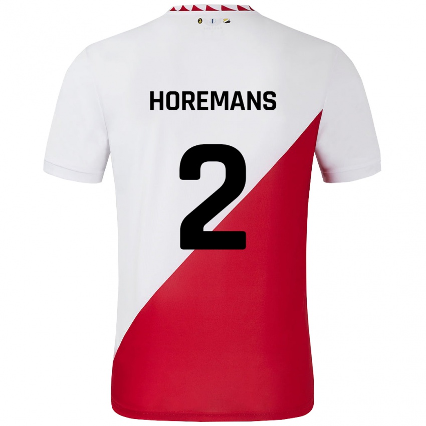 Niño Camiseta Siebe Horemans #2 Blanco Rojo 1ª Equipación 2024/25 La Camisa México