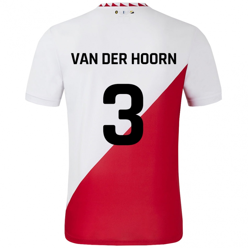 Niño Camiseta Mike Van Der Hoorn #3 Blanco Rojo 1ª Equipación 2024/25 La Camisa México