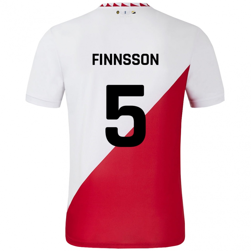 Niño Camiseta Kolbeinn Finnsson #5 Blanco Rojo 1ª Equipación 2024/25 La Camisa México