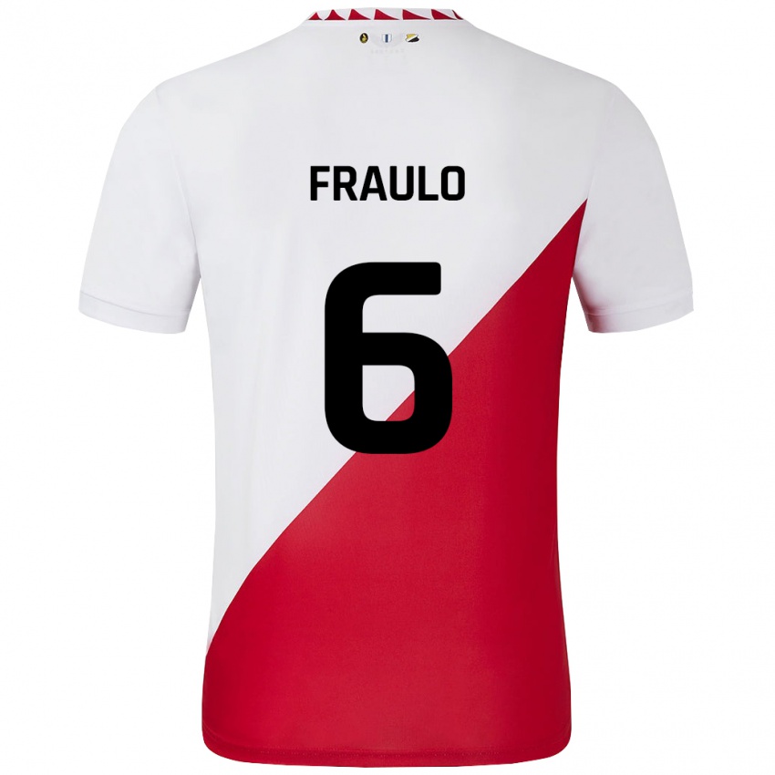 Niño Camiseta Oscar Fraulo #6 Blanco Rojo 1ª Equipación 2024/25 La Camisa México