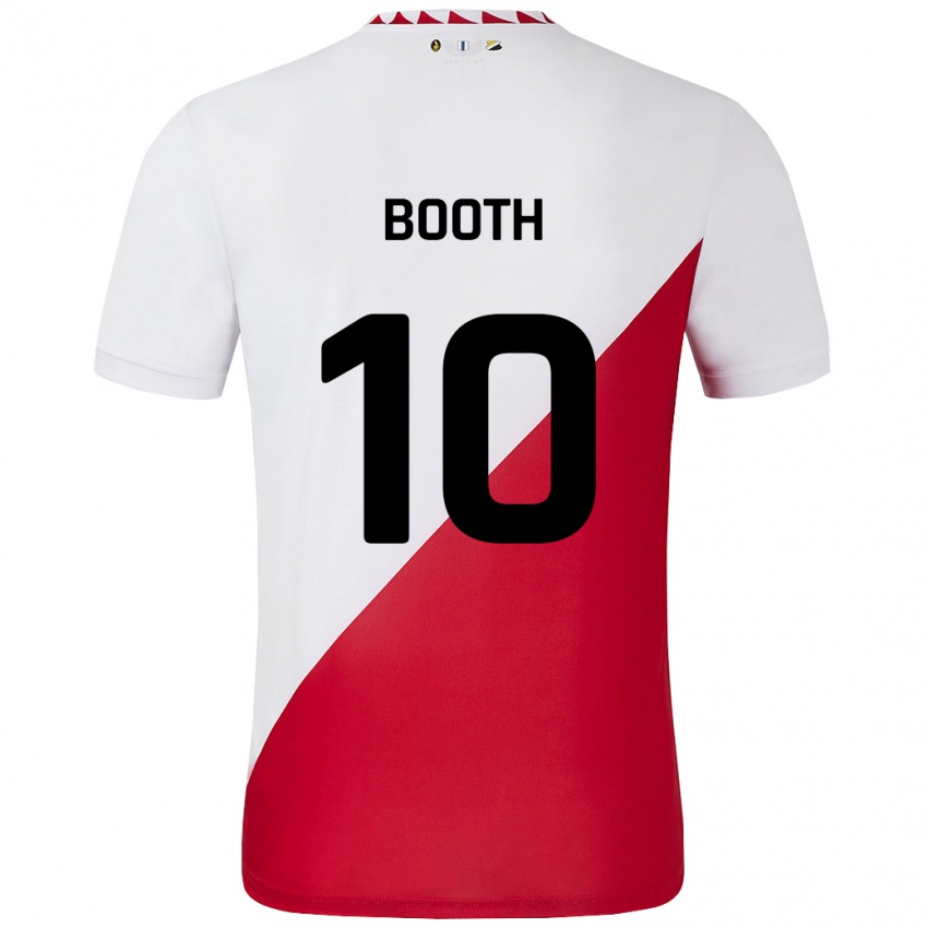 Niño Camiseta Taylor Booth #10 Blanco Rojo 1ª Equipación 2024/25 La Camisa México