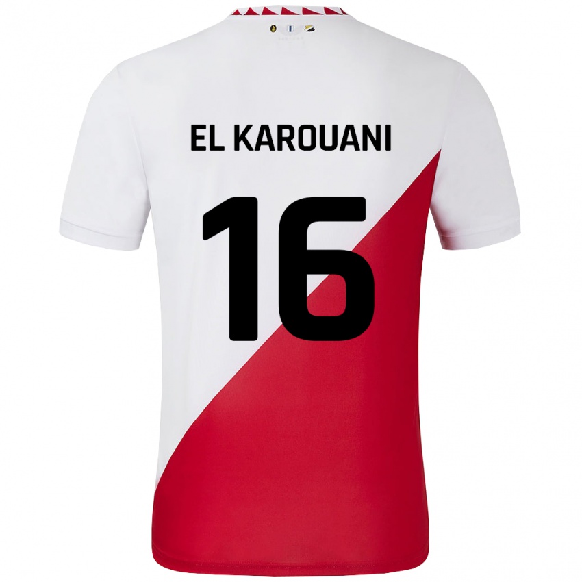 Niño Camiseta Souffian El Karouani #16 Blanco Rojo 1ª Equipación 2024/25 La Camisa México