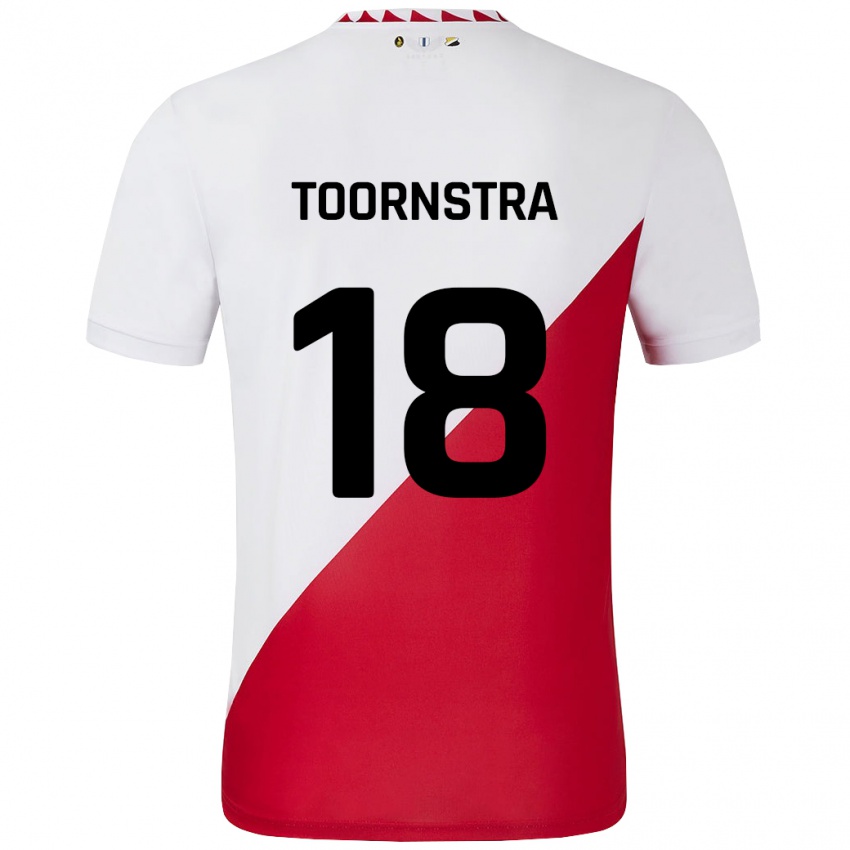 Niño Camiseta Jens Toornstra #18 Blanco Rojo 1ª Equipación 2024/25 La Camisa México