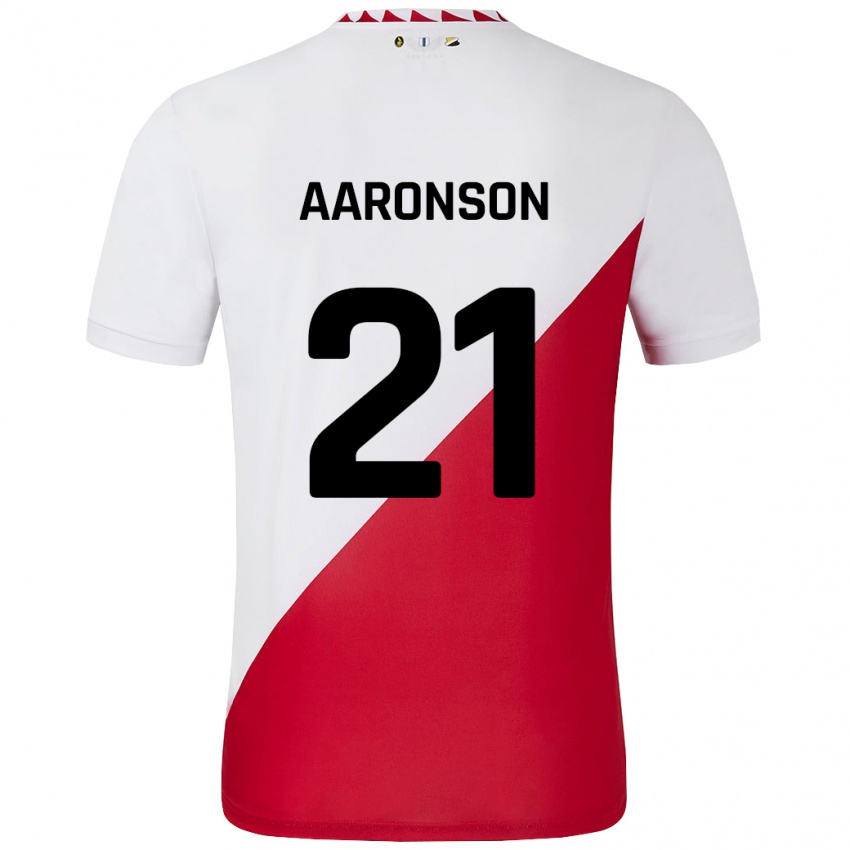 Niño Camiseta Paxten Aaronson #21 Blanco Rojo 1ª Equipación 2024/25 La Camisa México