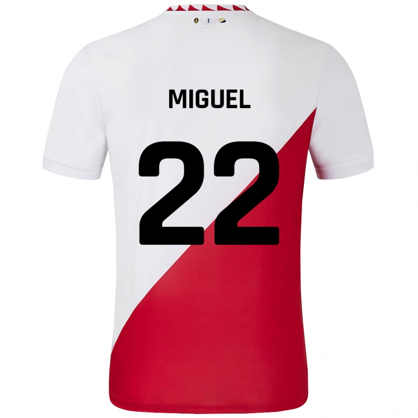 Niño Camiseta Miguel Rodríguez #22 Blanco Rojo 1ª Equipación 2024/25 La Camisa México