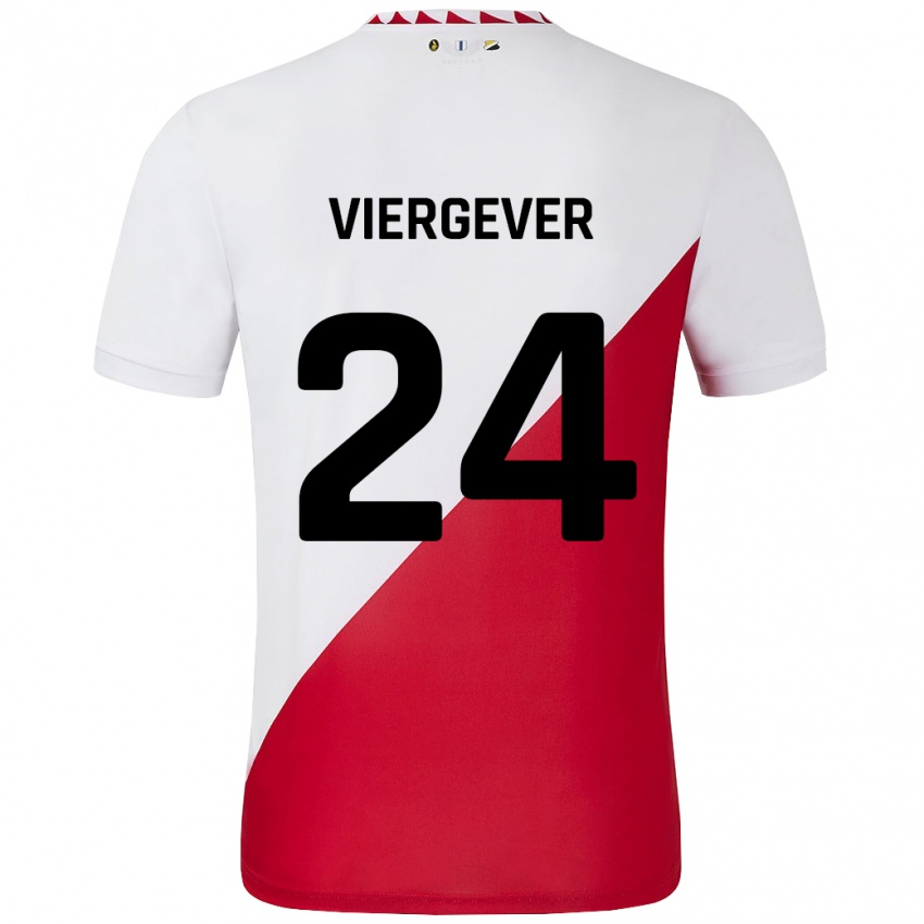 Niño Camiseta Nick Viergever #24 Blanco Rojo 1ª Equipación 2024/25 La Camisa México