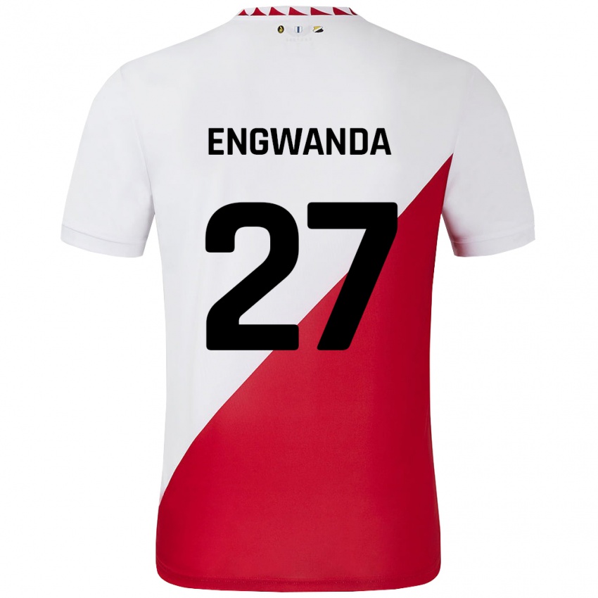 Niño Camiseta Alonzo Engwanda #27 Blanco Rojo 1ª Equipación 2024/25 La Camisa México