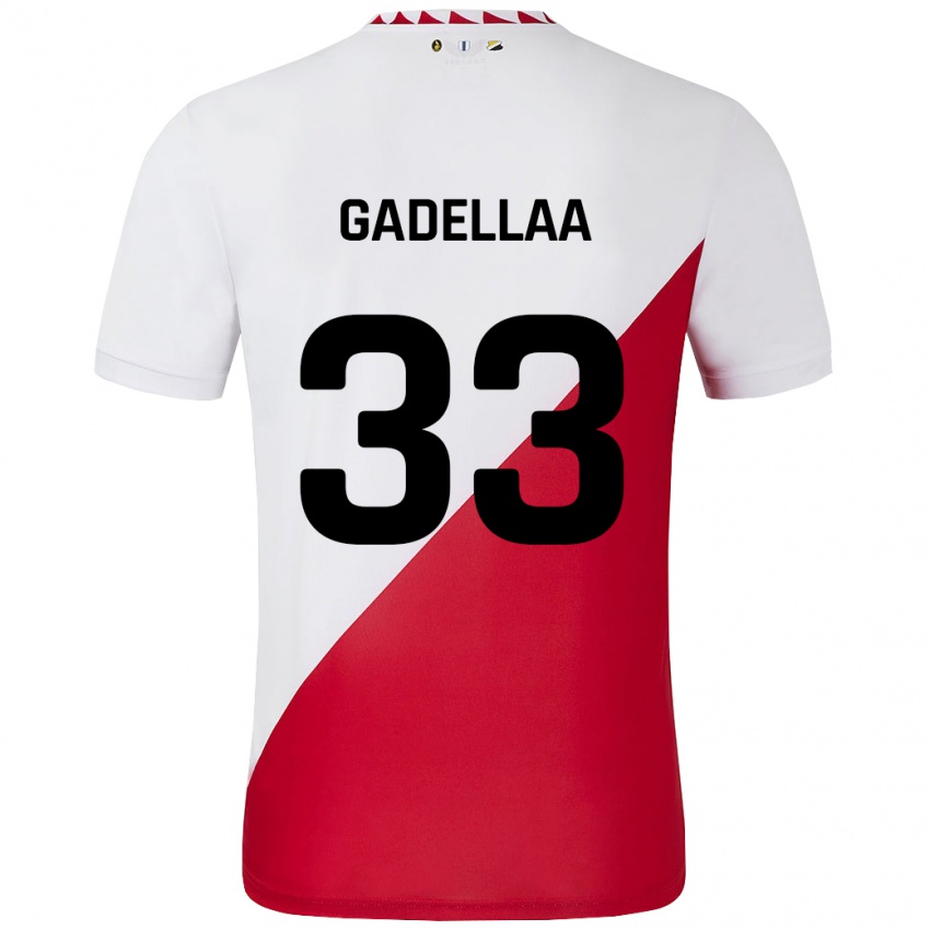 Niño Camiseta Kevin Gadellaa #33 Blanco Rojo 1ª Equipación 2024/25 La Camisa México