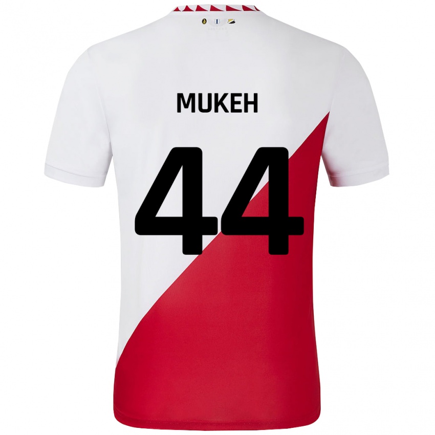 Niño Camiseta Joshua Mukeh #44 Blanco Rojo 1ª Equipación 2024/25 La Camisa México