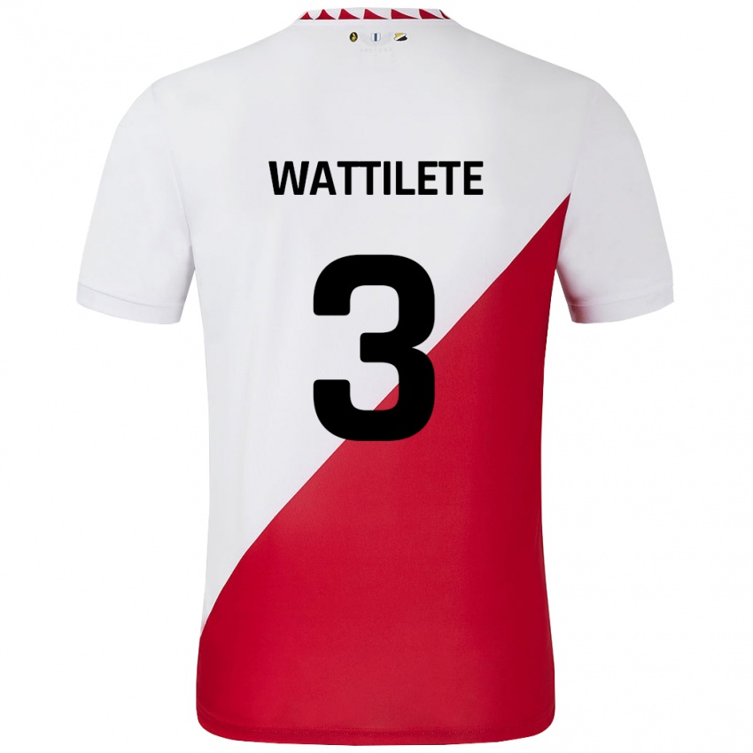 Niño Camiseta Julia Wattilete #3 Blanco Rojo 1ª Equipación 2024/25 La Camisa México