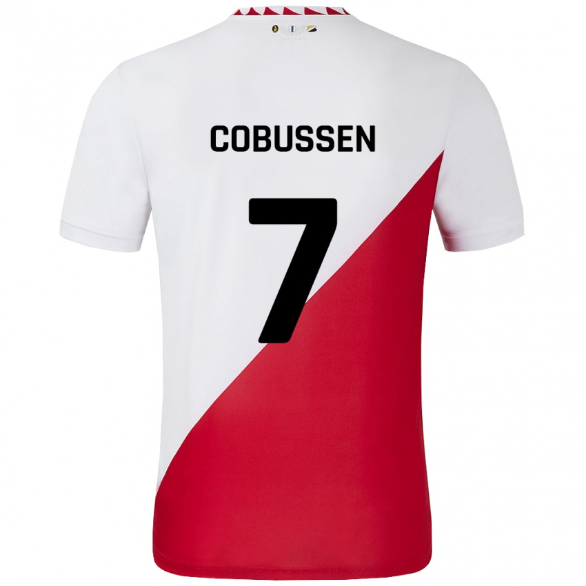 Niño Camiseta Sophie Cobussen #7 Blanco Rojo 1ª Equipación 2024/25 La Camisa México