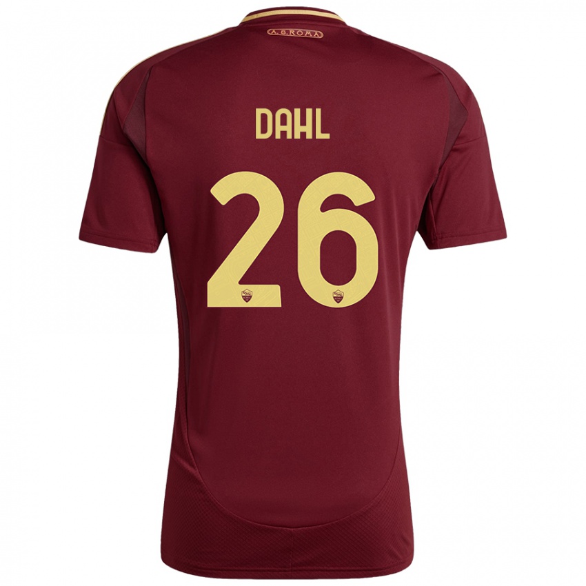 Niño Camiseta Samuel Dahl #26 Rojo Marrón Dorado 1ª Equipación 2024/25 La Camisa México