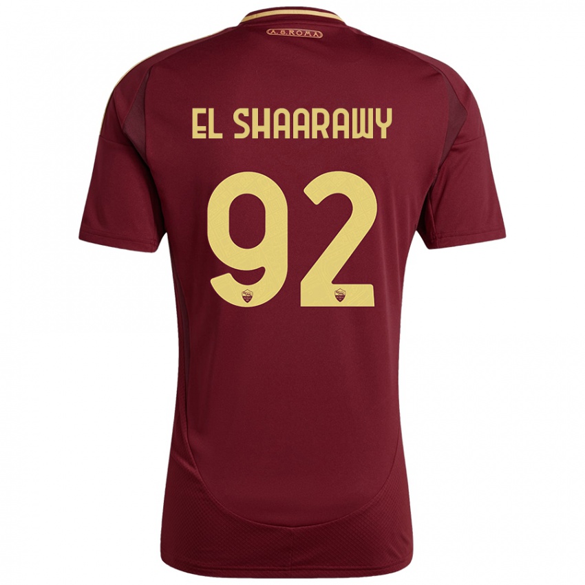 Niño Camiseta Stephan El Shaarawy #92 Rojo Marrón Dorado 1ª Equipación 2024/25 La Camisa México