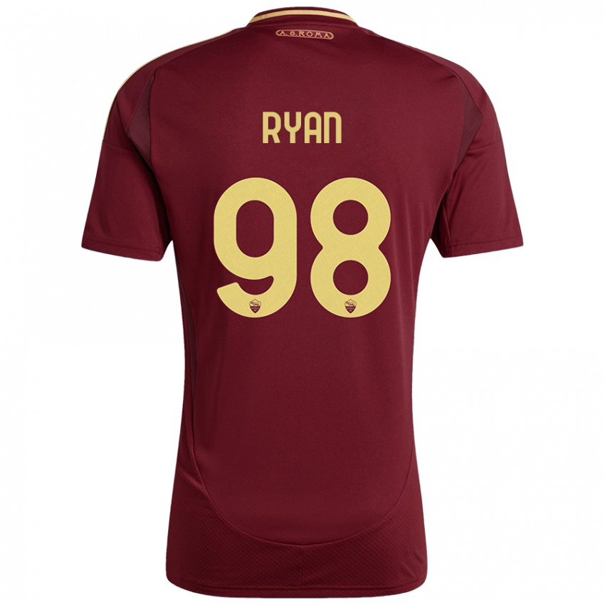 Niño Camiseta Mathew Ryan #98 Rojo Marrón Dorado 1ª Equipación 2024/25 La Camisa México