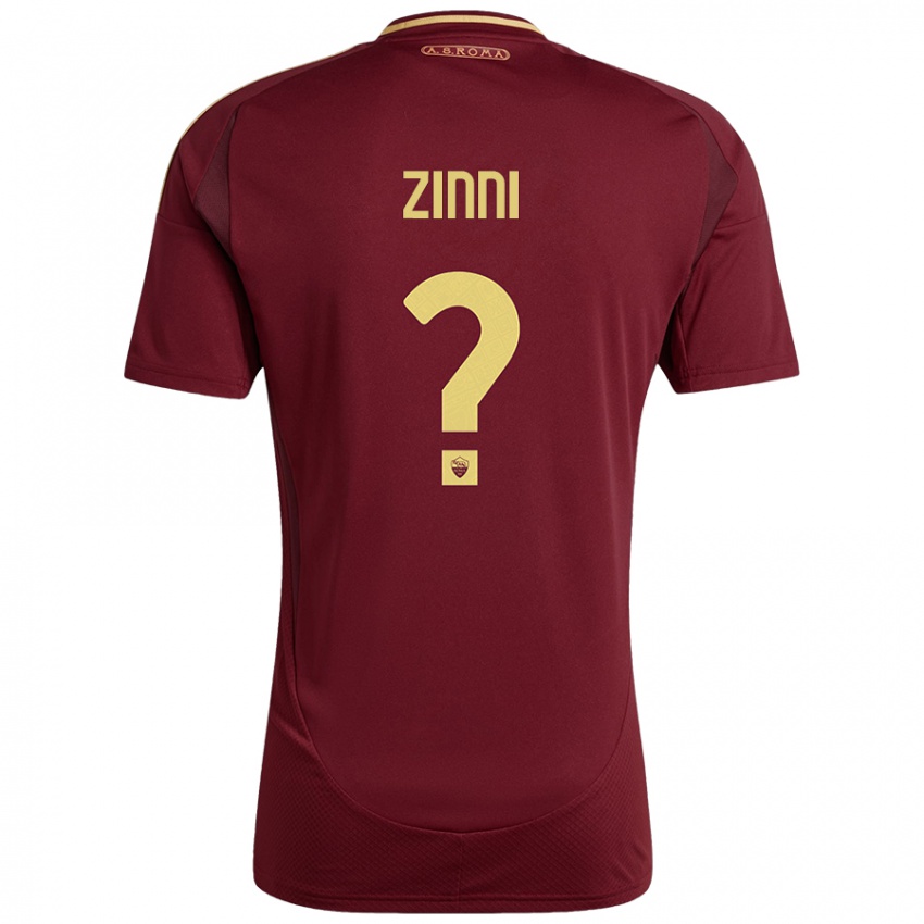 Niño Camiseta Raul Zinni #0 Rojo Marrón Dorado 1ª Equipación 2024/25 La Camisa México