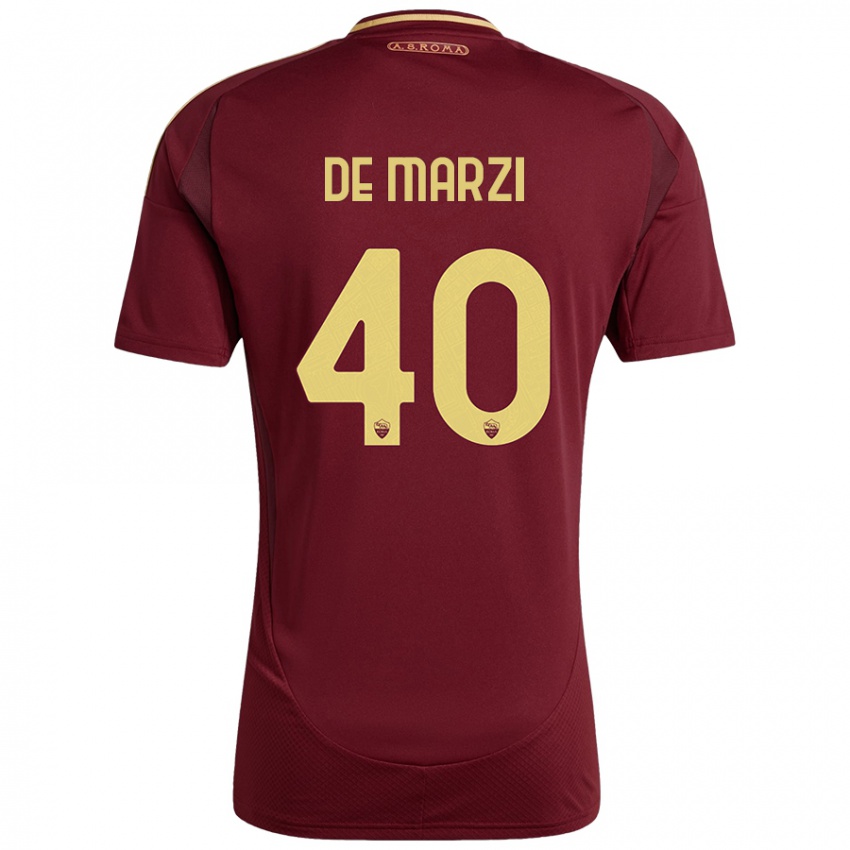 Niño Camiseta Giorgio De Marzi #40 Rojo Marrón Dorado 1ª Equipación 2024/25 La Camisa México