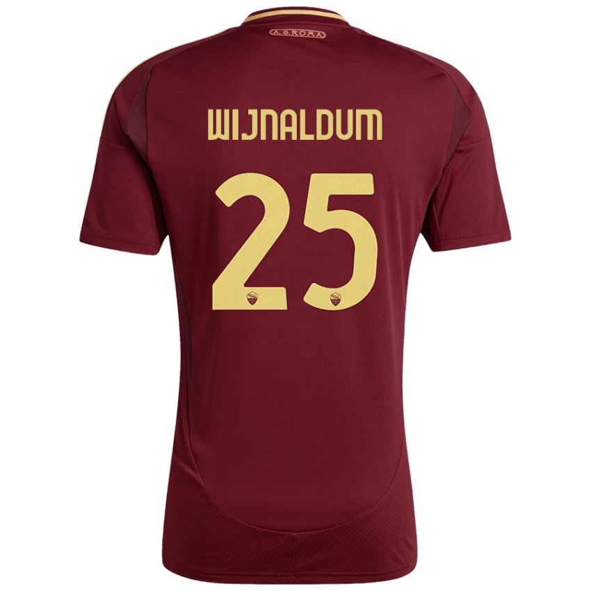 Niño Camiseta Georginio Wijnaldum #25 Rojo Marrón Dorado 1ª Equipación 2024/25 La Camisa México