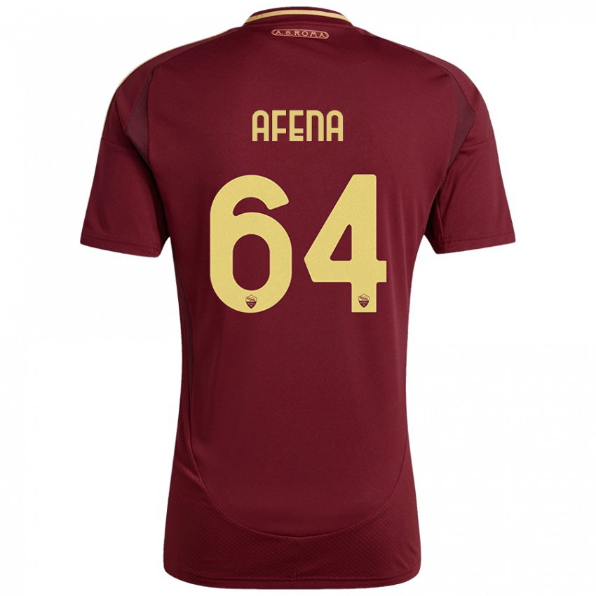 Niño Camiseta Felix Afena-Gyan #64 Rojo Marrón Dorado 1ª Equipación 2024/25 La Camisa México