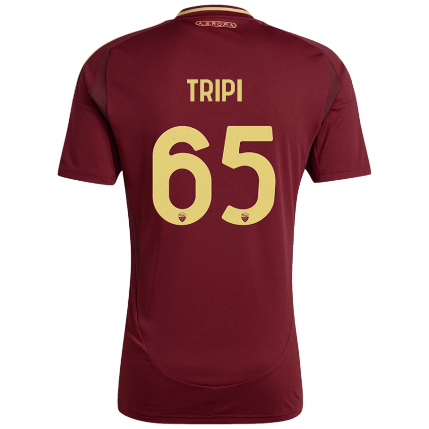 Niño Camiseta Filippo Tripi #65 Rojo Marrón Dorado 1ª Equipación 2024/25 La Camisa México