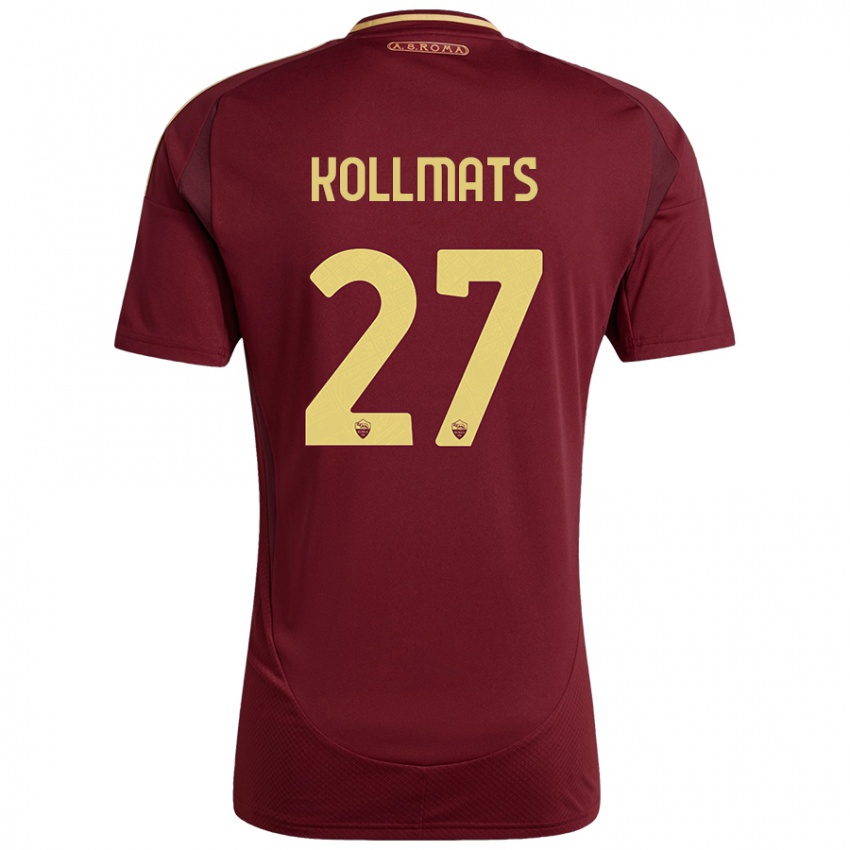 Niño Camiseta Beata Kollmats #27 Rojo Marrón Dorado 1ª Equipación 2024/25 La Camisa México