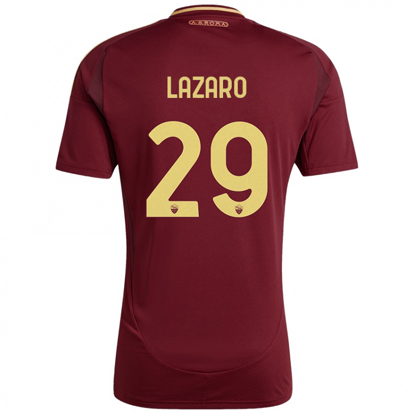 Niño Camiseta Paloma Lazaro #29 Rojo Marrón Dorado 1ª Equipación 2024/25 La Camisa México