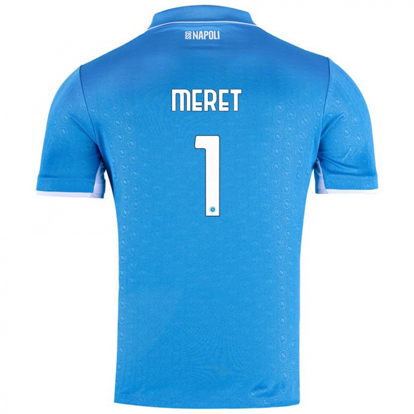 Niño Camiseta Alex Meret #1 Azul Cielo 1ª Equipación 2024/25 La Camisa México