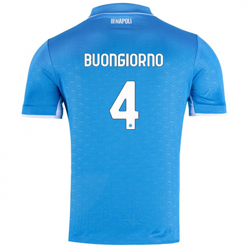 Niño Camiseta Alessandro Buongiorno #4 Azul Cielo 1ª Equipación 2024/25 La Camisa México